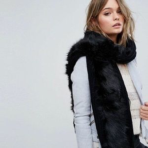 Mossimo black fuzzy silky scarf